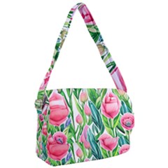 Cheerful And Captivating Watercolor Flowers Courier Bag by GardenOfOphir