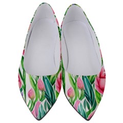 Cheerful And Captivating Watercolor Flowers Women s Low Heels by GardenOfOphir