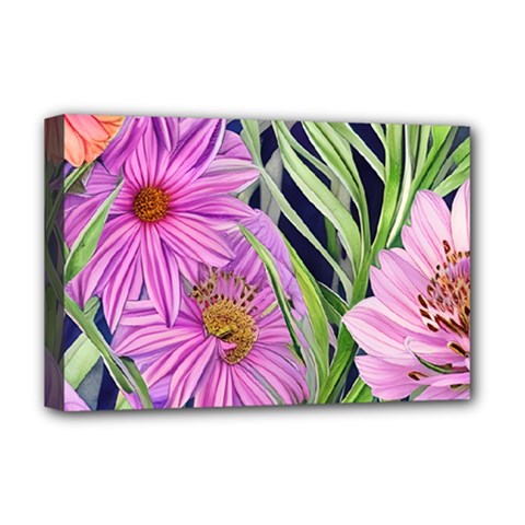 Cheerful Watercolors – Flowers Botanical Deluxe Canvas 18  X 12  (stretched) by GardenOfOphir