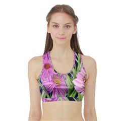 Cheerful Watercolors – Flowers Botanical Sports Bra With Border by GardenOfOphir