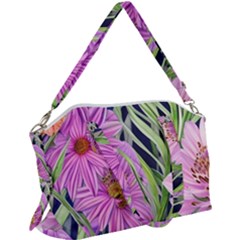 Cheerful Watercolors – Flowers Botanical Canvas Crossbody Bag by GardenOfOphir