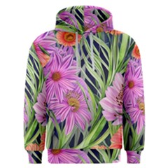 Cheerful Watercolors – Flowers Botanical Men s Overhead Hoodie