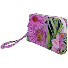 Cheerful Watercolors – Flowers Botanical Wristlet Pouch Bag (small) by GardenOfOphir