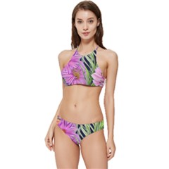 Cheerful Watercolors – Flowers Botanical Banded Triangle Bikini Set by GardenOfOphir