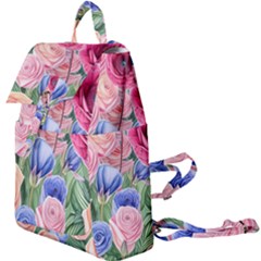 Cheerful Watercolor Flowers Buckle Everyday Backpack by GardenOfOphir