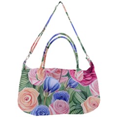 Cheerful Watercolor Flowers Removal Strap Handbag by GardenOfOphir