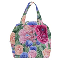 Cheerful Watercolor Flowers Boxy Hand Bag by GardenOfOphir