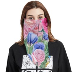 Cheerful Watercolor Flowers Face Covering Bandana (triangle) by GardenOfOphir