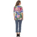 Cheerful Watercolor Flowers Zip Up Long Sleeve Blouse View4