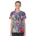 Charming Watercolor Flowers Women s Cotton Tee View1