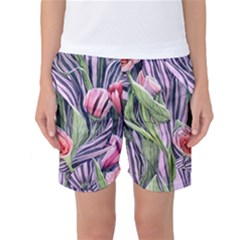 Charming Watercolor Flowers Women s Basketball Shorts by GardenOfOphir