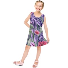 Charming Watercolor Flowers Kids  Tunic Dress by GardenOfOphir