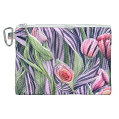 Charming Watercolor Flowers Canvas Cosmetic Bag (xl) by GardenOfOphir