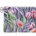 Charming Watercolor Flowers Canvas Cosmetic Bag (XXXL) View1