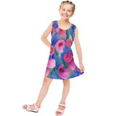 Celestial Watercolor Flowers Kids  Tunic Dress by GardenOfOphir