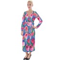 Celestial Watercolor Flowers Velvet Maxi Wrap Dress View1