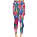 Celestial Watercolor Flowers Inside Out Leggings View1