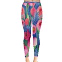 Celestial Watercolor Flowers Inside Out Leggings View3