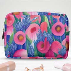 Celestial Watercolor Flowers Make Up Pouch (medium) by GardenOfOphir