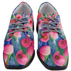 Celestial Watercolor Flowers Women Heeled Oxford Shoes by GardenOfOphir