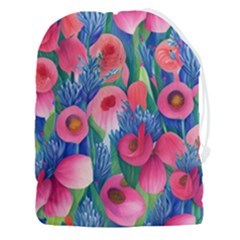 Celestial Watercolor Flowers Drawstring Pouch (3xl) by GardenOfOphir