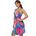 Celestial Watercolor Flowers V-Neck Pocket Summer Dress  View3