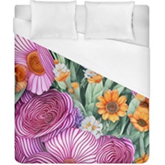 Captivating Watercolor Flowers Duvet Cover (california King Size) by GardenOfOphir