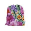 Captivating Watercolor Flowers Drawstring Pouch (XL) View1