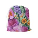 Captivating Watercolor Flowers Drawstring Pouch (XL) View2