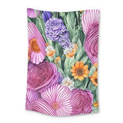 Captivating Watercolor Flowers Small Tapestry by GardenOfOphir