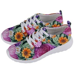 Captivating Watercolor Flowers Men s Lightweight Sports Shoes by GardenOfOphir