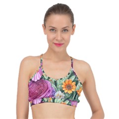 Captivating Watercolor Flowers Basic Training Sports Bra by GardenOfOphir