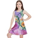 Captivating Watercolor Flowers Kids  Lightweight Sleeveless Dress View1