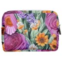 Captivating Watercolor Flowers Make Up Pouch (Medium) View2