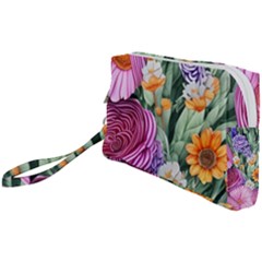 Captivating Watercolor Flowers Wristlet Pouch Bag (small) by GardenOfOphir