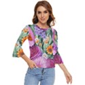 Captivating Watercolor Flowers Bell Sleeve Top View1