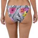 Darling And Dazzling Watercolor Flowers Band Bikini Bottoms View2