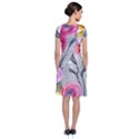 Darling And Dazzling Watercolor Flowers Short Sleeve Front Wrap Dress View2