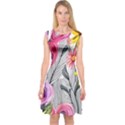 Darling And Dazzling Watercolor Flowers Capsleeve Midi Dress View1