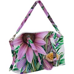 Watercolor Flowers Botanical Foliage Canvas Crossbody Bag by GardenOfOphir