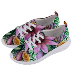 Watercolor Flowers Botanical Foliage Women s Lightweight Sports Shoes by GardenOfOphir