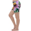 Watercolor Flowers Botanical Foliage Lightweight Velour Yoga Shorts View2