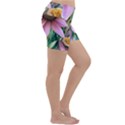 Watercolor Flowers Botanical Foliage Lightweight Velour Yoga Shorts View3