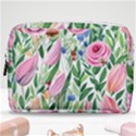 Different Watercolor Flowers Botanical Foliage Make Up Pouch (Medium) View1