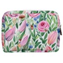 Different Watercolor Flowers Botanical Foliage Make Up Pouch (Medium) View2