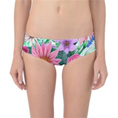 Enchanted Watercolor Flowers Botanical Foliage Classic Bikini Bottoms by GardenOfOphir