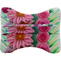 Enchanted Watercolor Flowers Botanical Foliage Velour Seat Head Rest Cushion View2