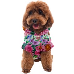 Enchanted Watercolor Flowers Botanical Foliage Dog Coat by GardenOfOphir