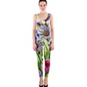 Expressive Watercolor Flowers Botanical Foliage One Piece Catsuit View1