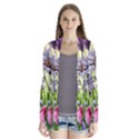 Expressive Watercolor Flowers Botanical Foliage Drape Collar Cardigan View1